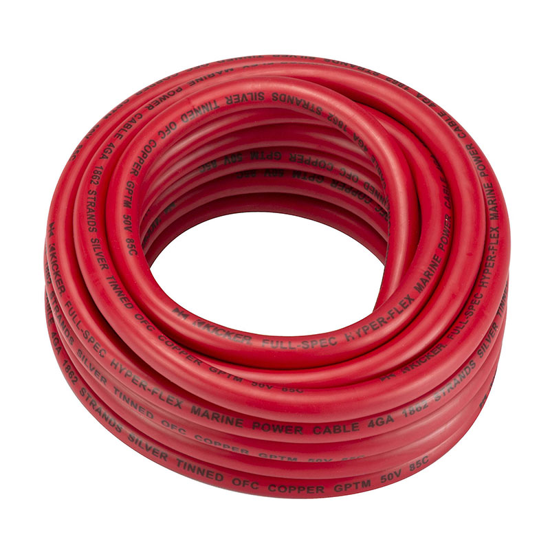 Kicker KMWPR420 Marine 4AWG Power Wire, 20Ft, Red