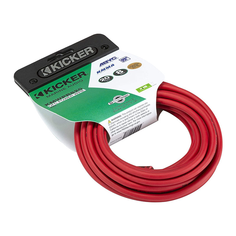 Kicker KMWPR820 Marine 8AWG Power Wire, 20Ft, Red