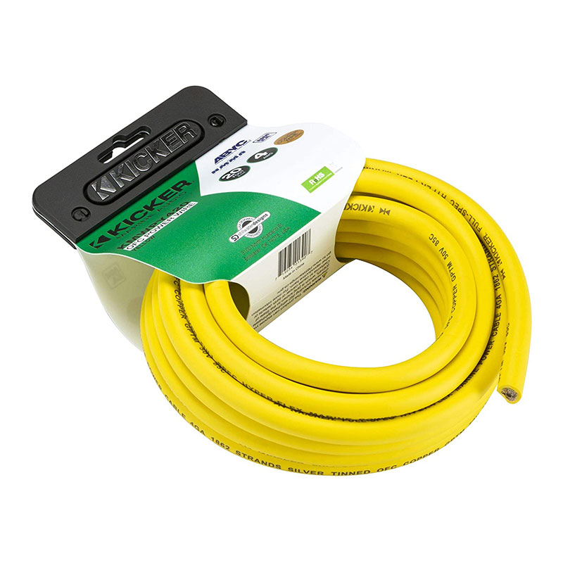 Kicker KMWPY420 Marine 4AWG Power Wire, 20Ft, Yellow