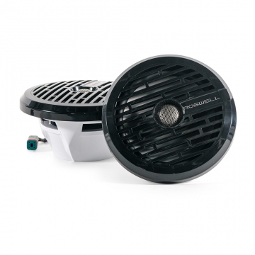 Roswell R1 8 Inch Marine Speakers with RGB LEDs Black Grilles