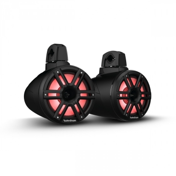 Rockford Fosgate M2WL-8HB 8" M2 Horn Tweeter Tower Speakers with RGB LEDs & Clamps Black