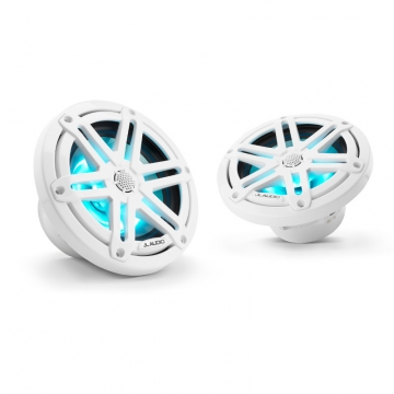 JL Audio M3 6.5" Speakers - White Sport Grilles with RGB LEDs