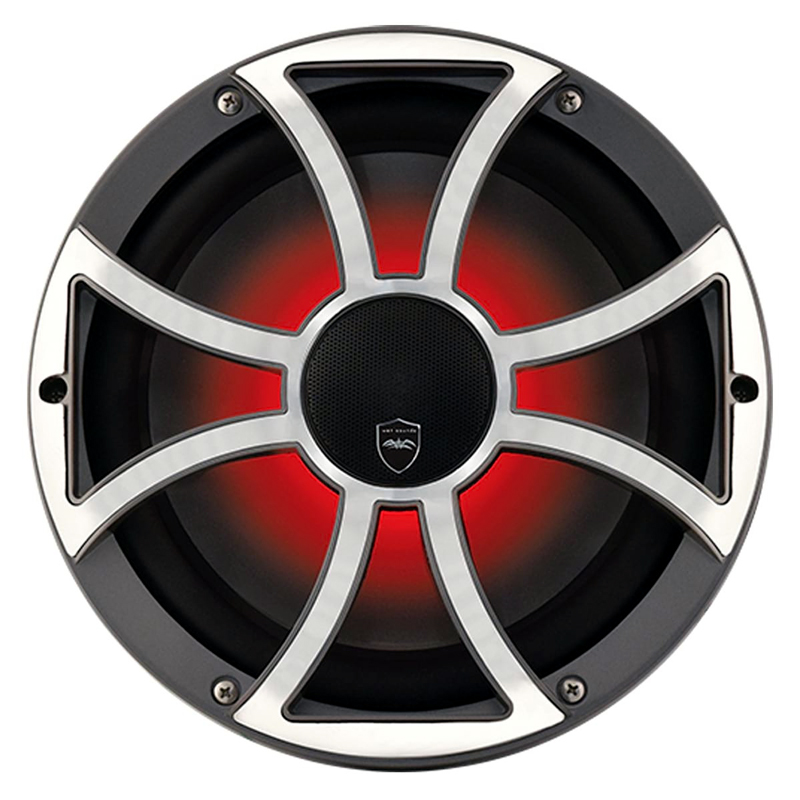 Wet Sounds REVO CX-10 CX-10" Coaxial Speakers Gunmetal XS Grille Stainless Overlay Pair