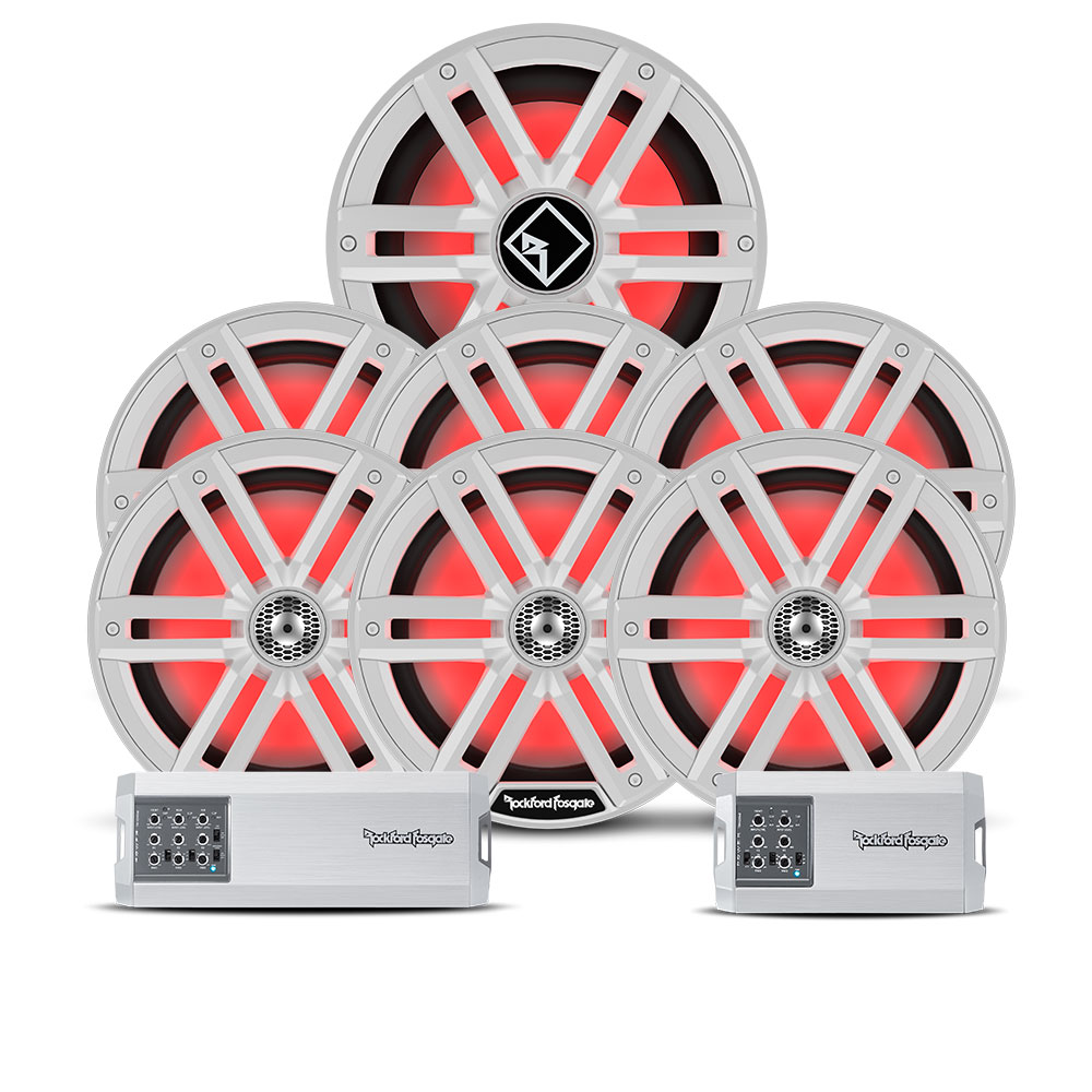 Rockford Fosgate M2-8 8" 6 Speaker + Subwoofer Stereo Package