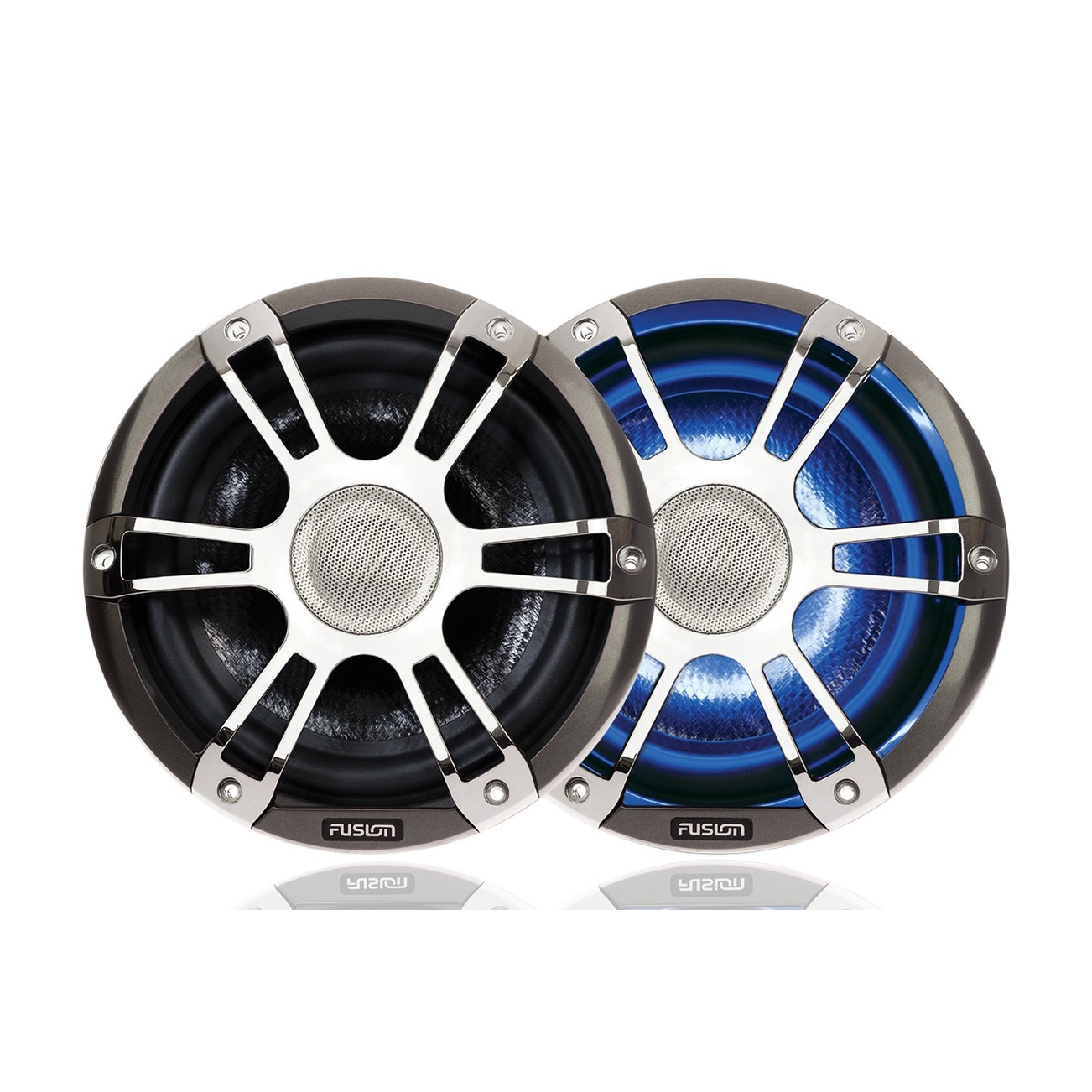 Fusion SG-CL77SPC Signature Series 7.7" Marine Speakers Silver/Chrome Sports Grille