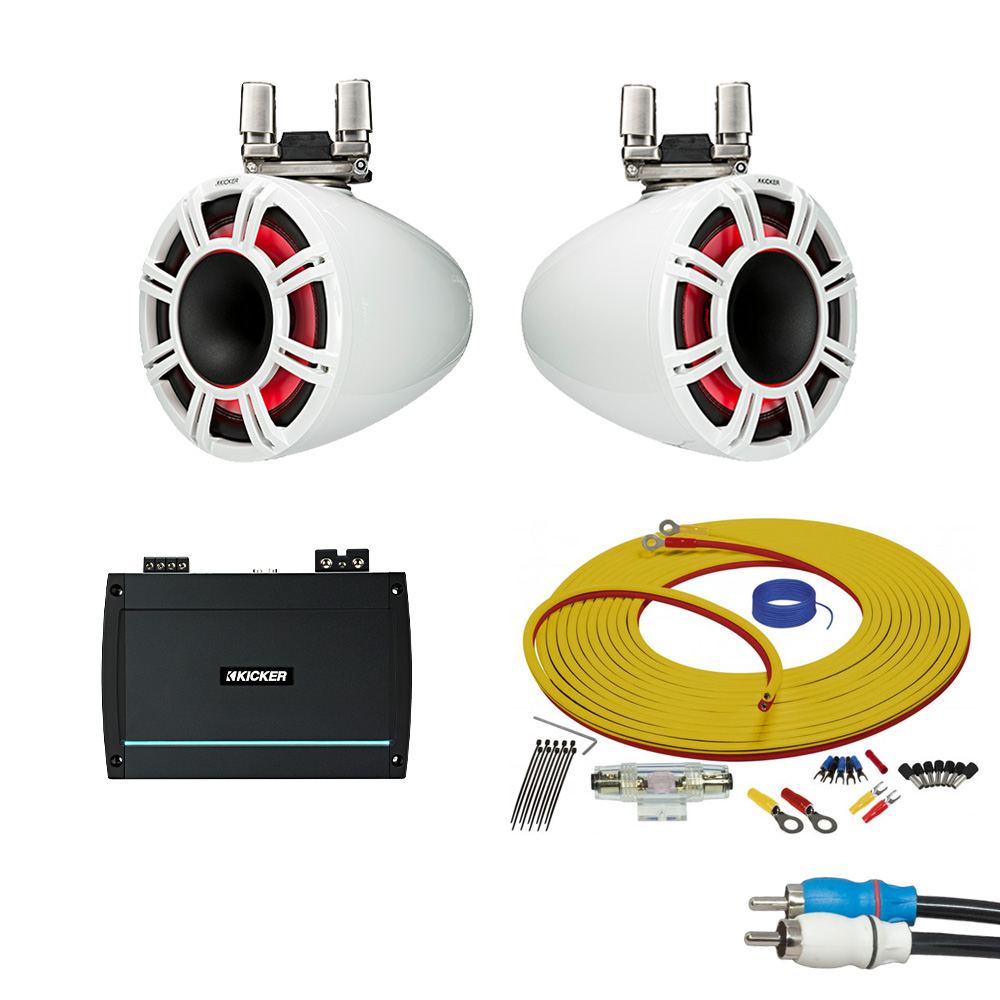 Kicker 11" Horn Tweeter 2 Tower Speaker Package
