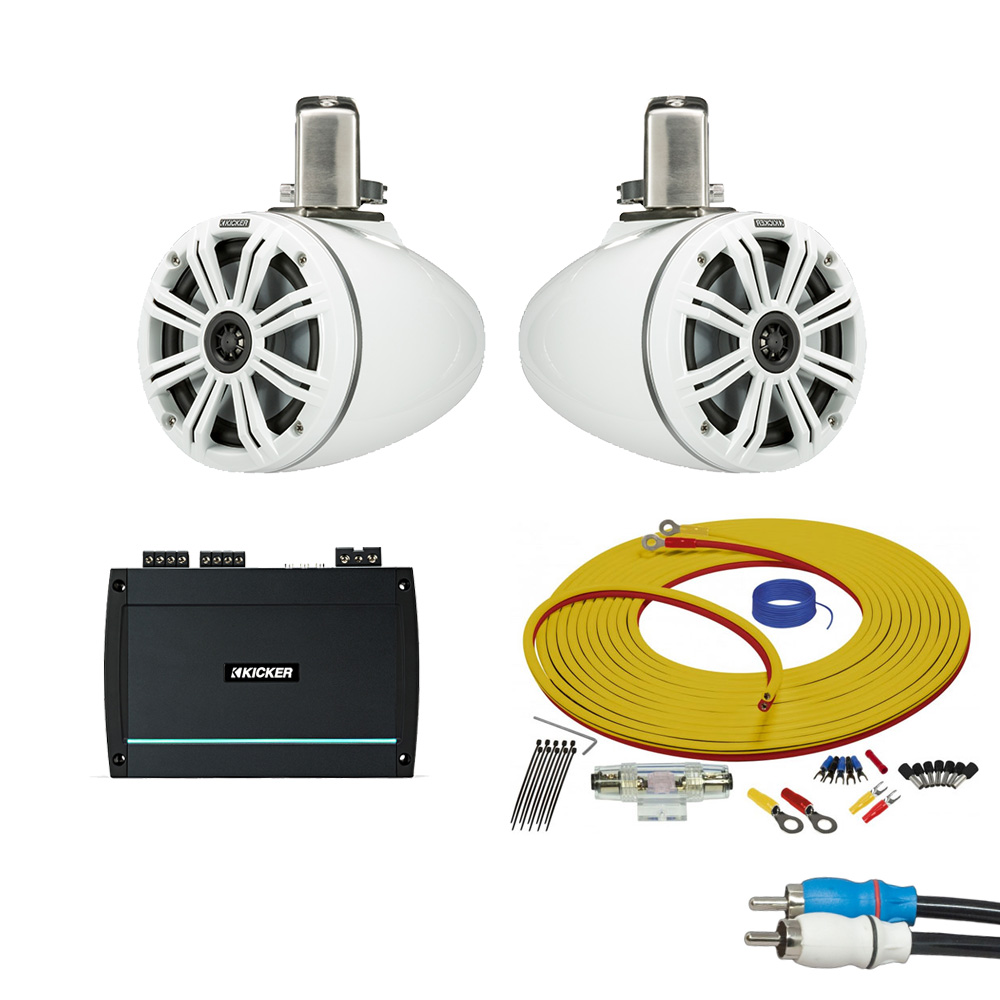 Kicker 6.5" Marine 2 Tower Speaker Package Marine Stereo